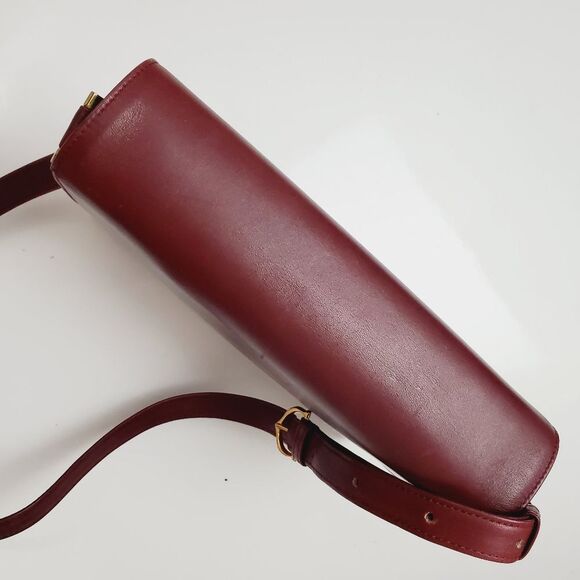 Cartier Bordeaux Shoulder Bag Double Flap Leather - Picture 8 of 16